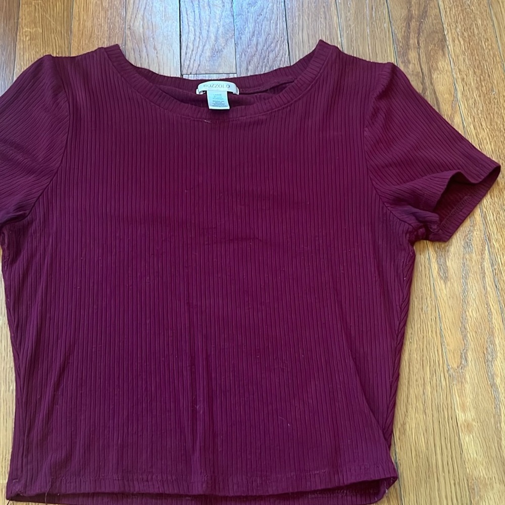 dark red crop top